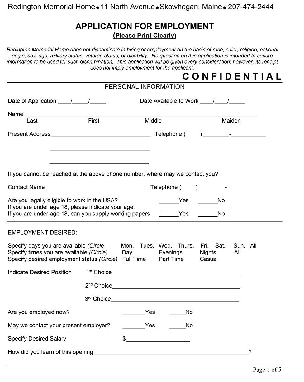 Employment Application